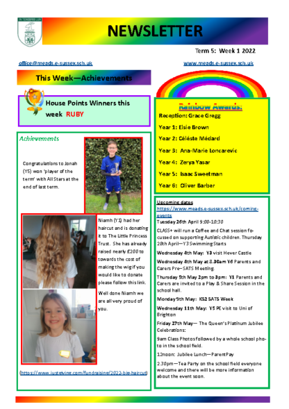 Newsletter Term 5 Week 1